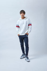 ARES BICOLOR LINE OVERSIZE HOODIE WHITE