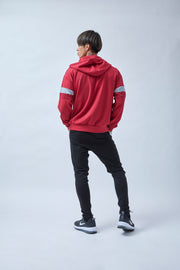 ARES BICOLOR LINE OVERSIZE HOODIE RED